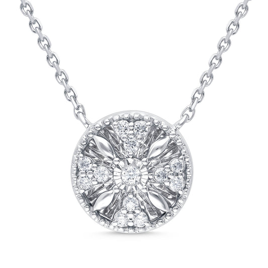 CIRCLE OF BLOOM DIAMOND PENDANT