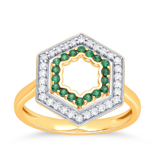 HEXAGONAL DIAMOND RING