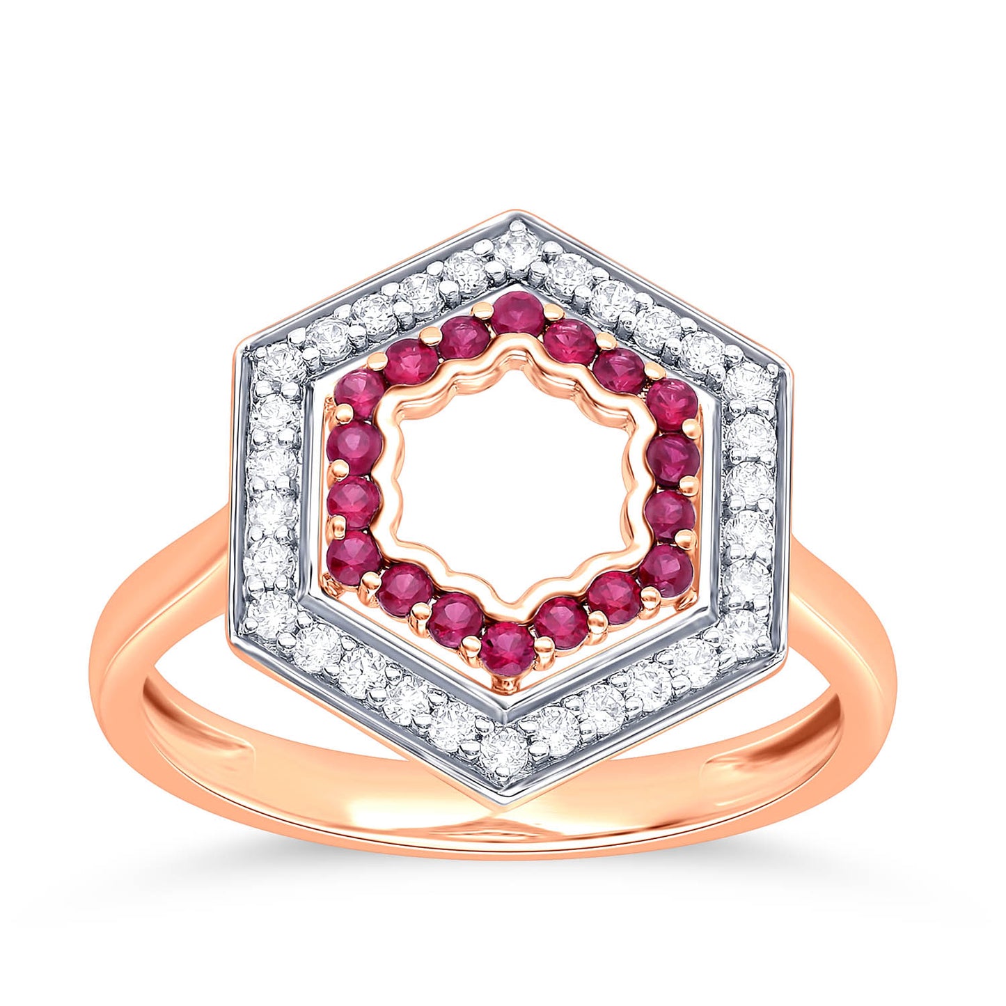 HEXAGONAL DIAMOND RING