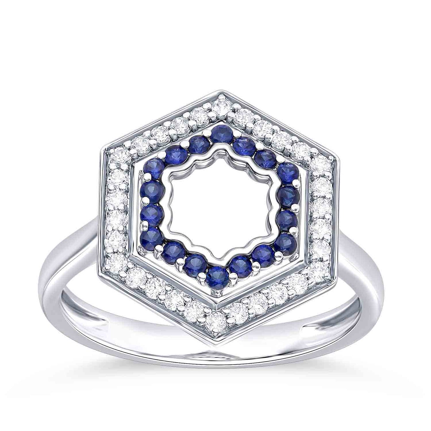 HEXAGONAL DIAMOND RING