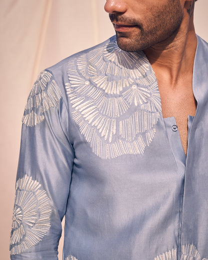 BLUE EMBROIDERY KURTA SET