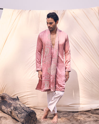 PINK EMBROIDERED KURTA SET WITH DUPATTA