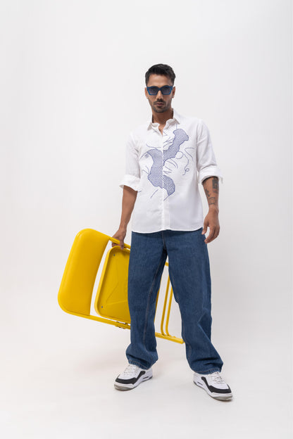 WEB ABSTRACT - HAND EMBROIDERED DESIGNER SHIRT
