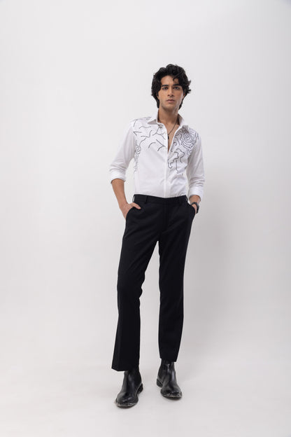 ABSTRACT DOTTED- HAND EMBROIDERED DESIGNER SHIRT