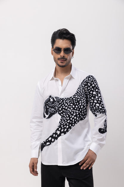CHEETAH -  HAND EMBROIDERED DESIGNER SHIRT