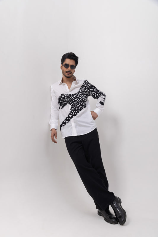 CHEETAH -  HAND EMBROIDERED DESIGNER SHIRT