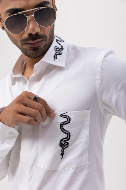 3 SNAKES - HAND EMBROIDERED DESIGNER SHIRT