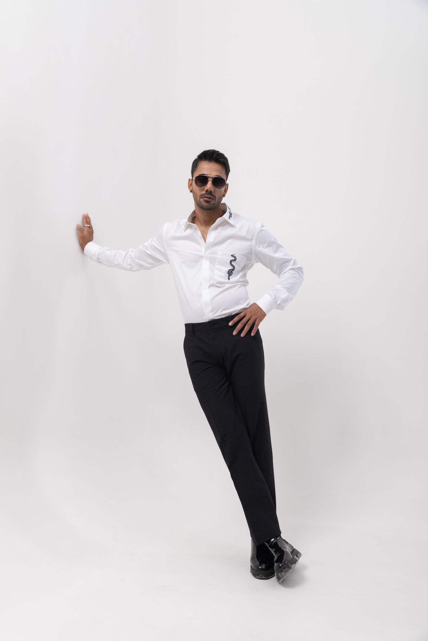 3 SNAKES - HAND EMBROIDERED DESIGNER SHIRT