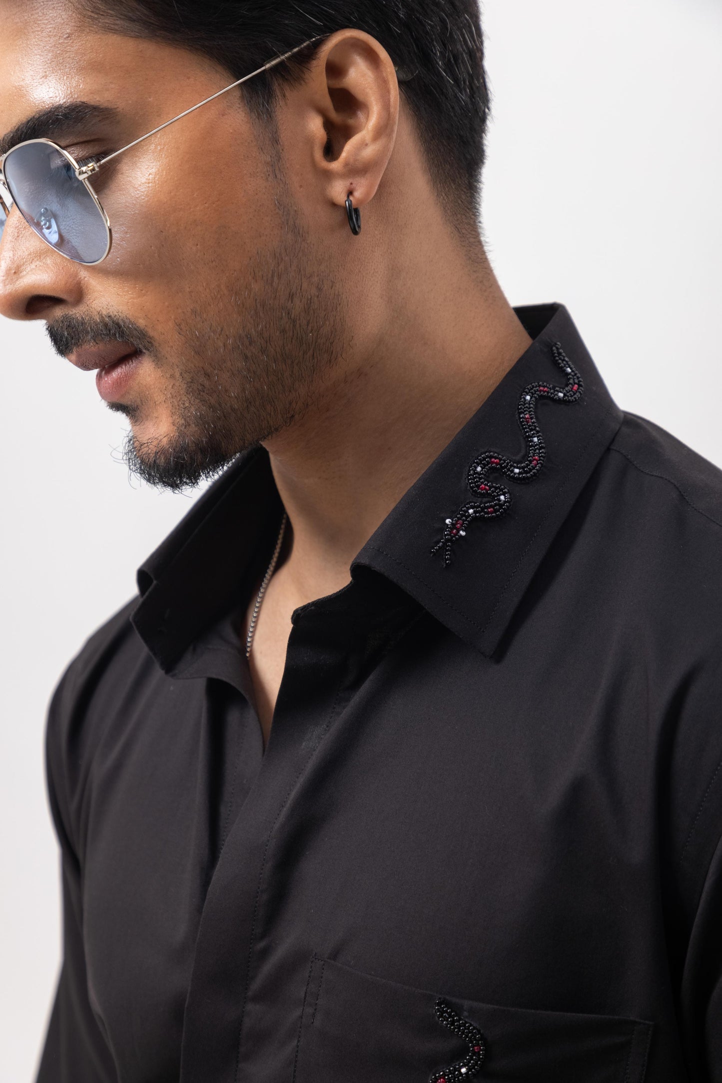 3 SNAKE - HAND EMBROIDERED DESIGNER SHIRT