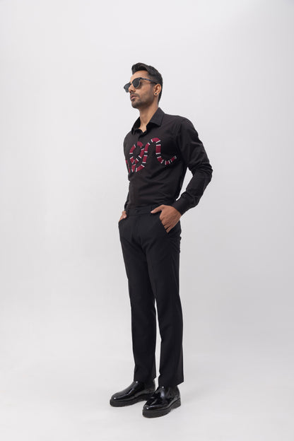 RED SNAKE - HAND EMBROIDERED DESIGNER SHIRT