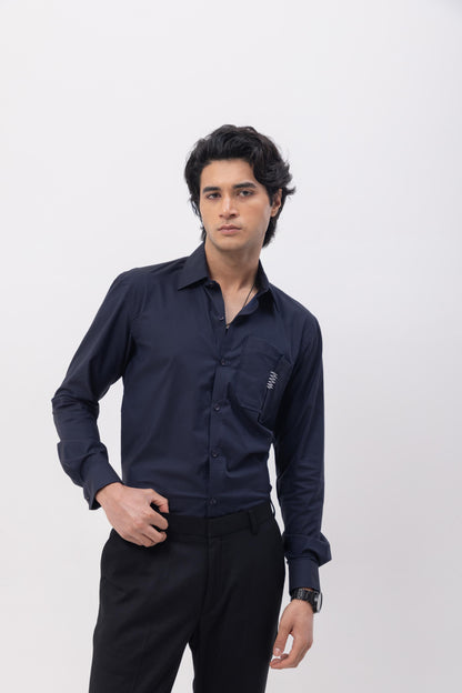 CRISS CROSS POCKET - HAND EMBROIDERED DESIGNER SHIRT