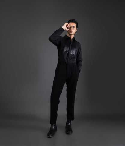 LEATHER - HAND EMBROIDERED DESIGNER SHIRT