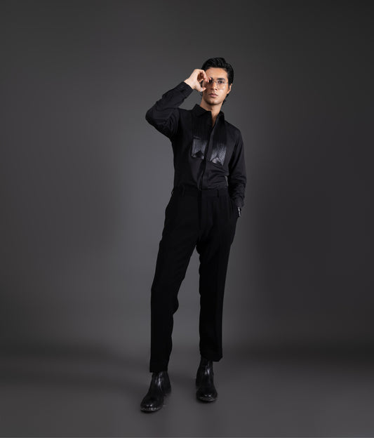 LEATHER - HAND EMBROIDERED DESIGNER SHIRT