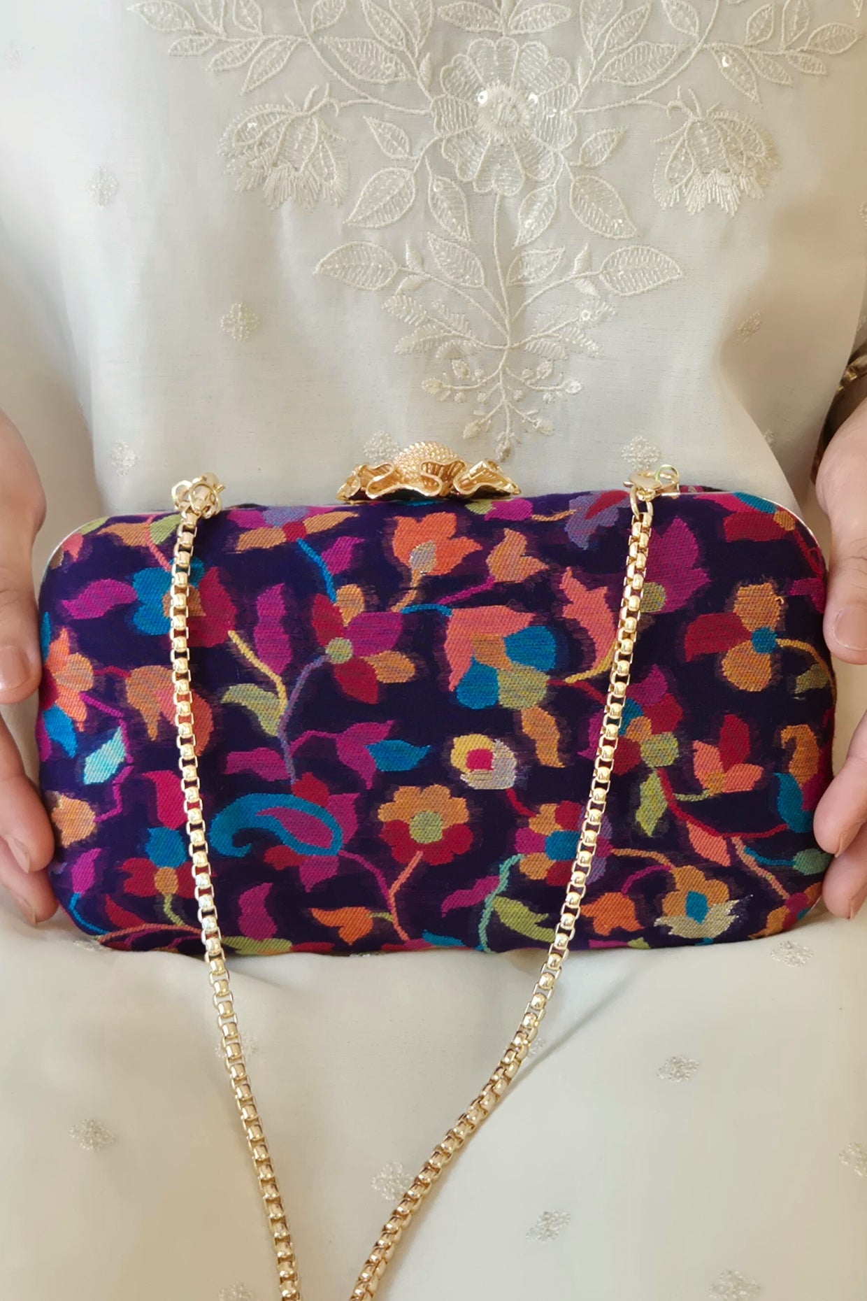 KUSUM PASHMINA CASHMERE CLUTCH - MULTI COLOR