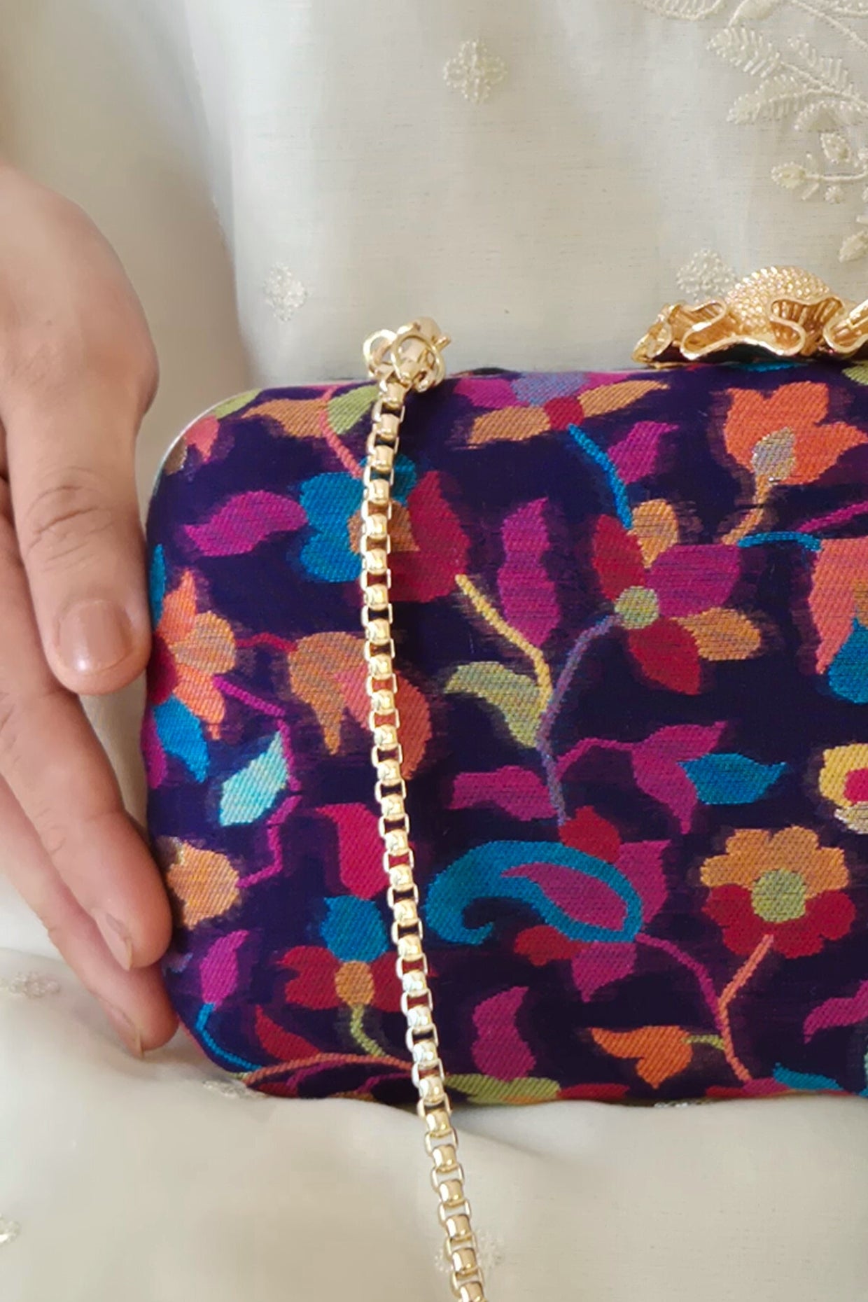 KUSUM PASHMINA CASHMERE CLUTCH - MULTI COLOR