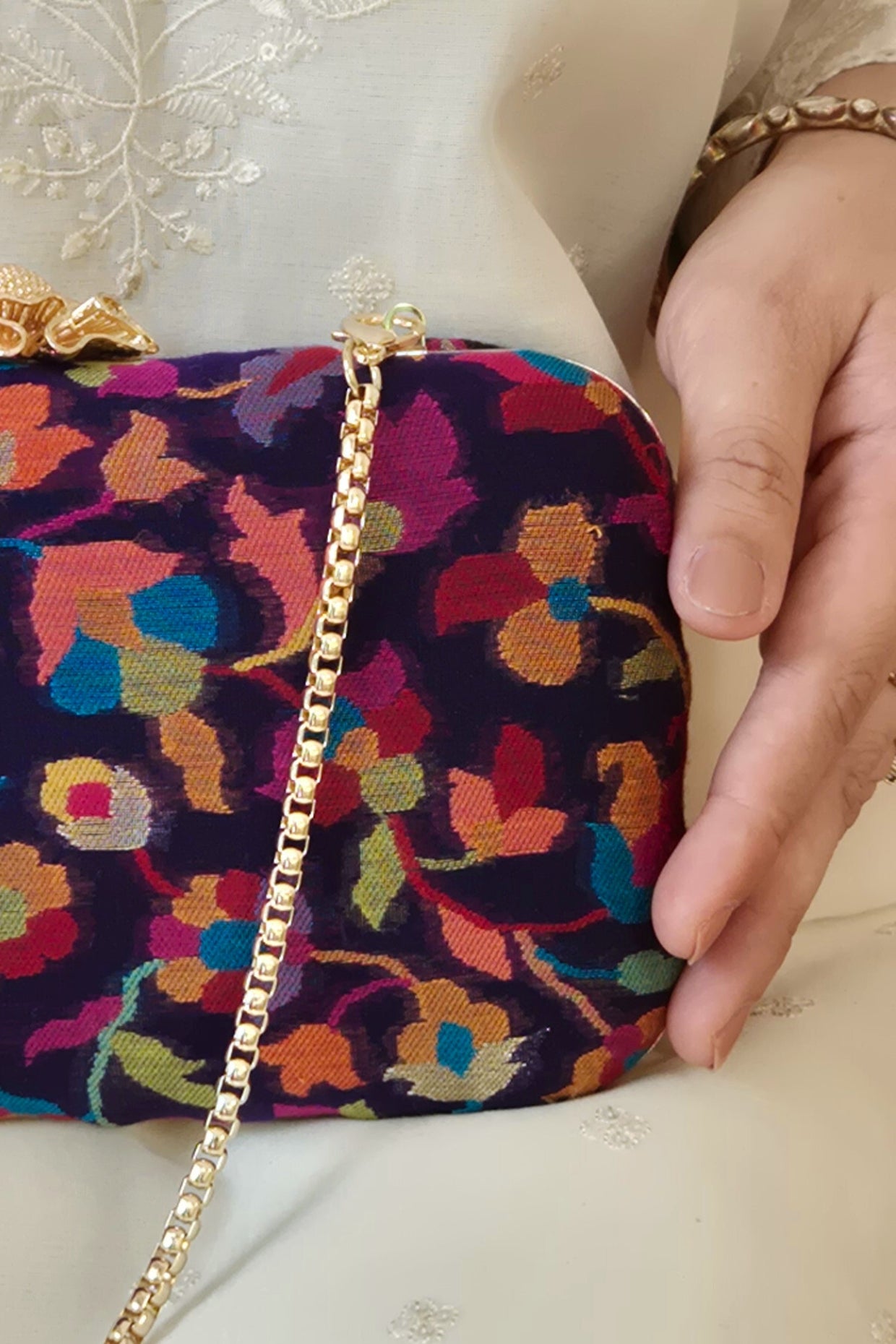 KUSUM PASHMINA CASHMERE CLUTCH - MULTI COLOR