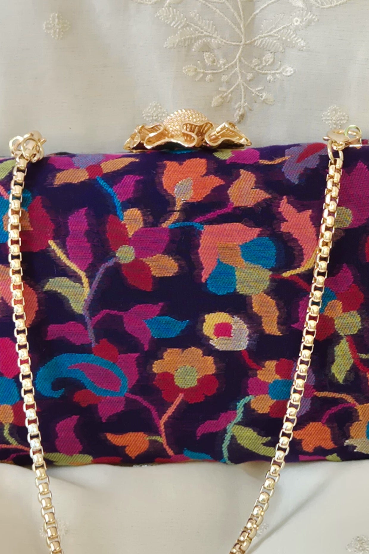 KUSUM PASHMINA CASHMERE CLUTCH - MULTI COLOR