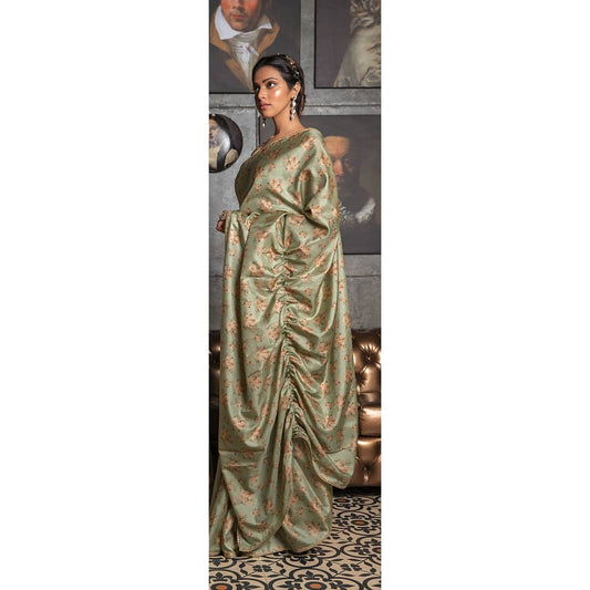 GATHERED PALLU SAREE SET