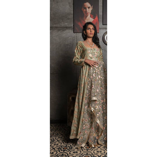 VINTAGE FLORAL ANARKALI SET