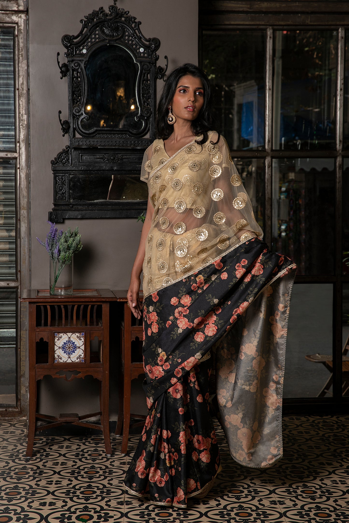 HALF AND HALF SAREE