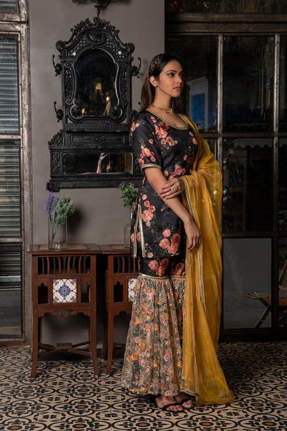 HEAVY FLORAL SHARARA SET