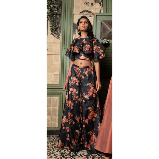 FLORAL CROP TOP PALAZZO SET