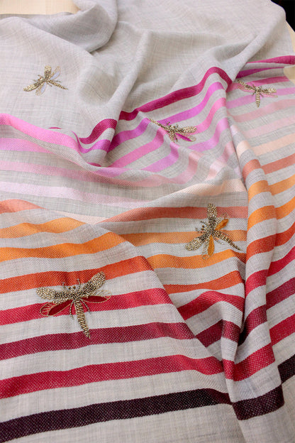 GOLDEN WINGS EMBROIDERED STRIPE