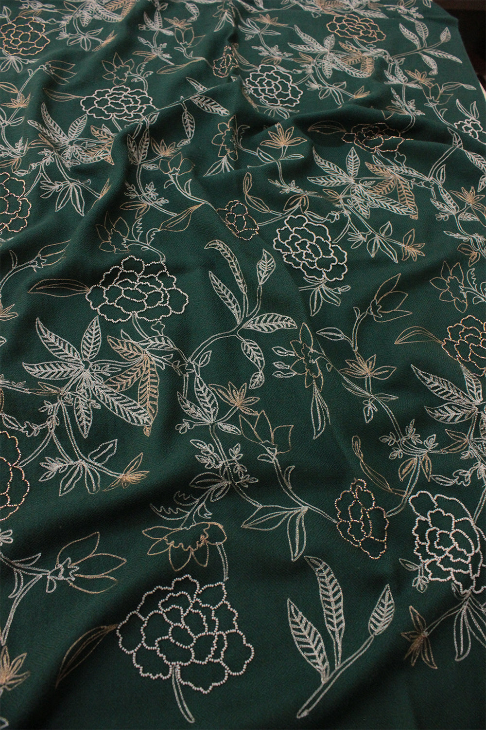 GOLDEN PEONY EMBROIDERED STOLE