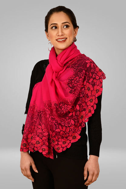 FLORAL INSET EMBROIDERED STOLE