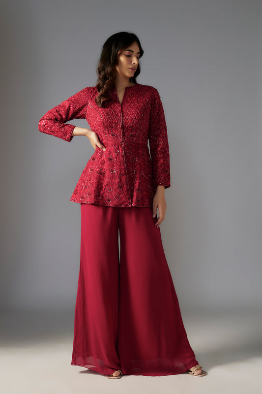 RED SHARARA SET