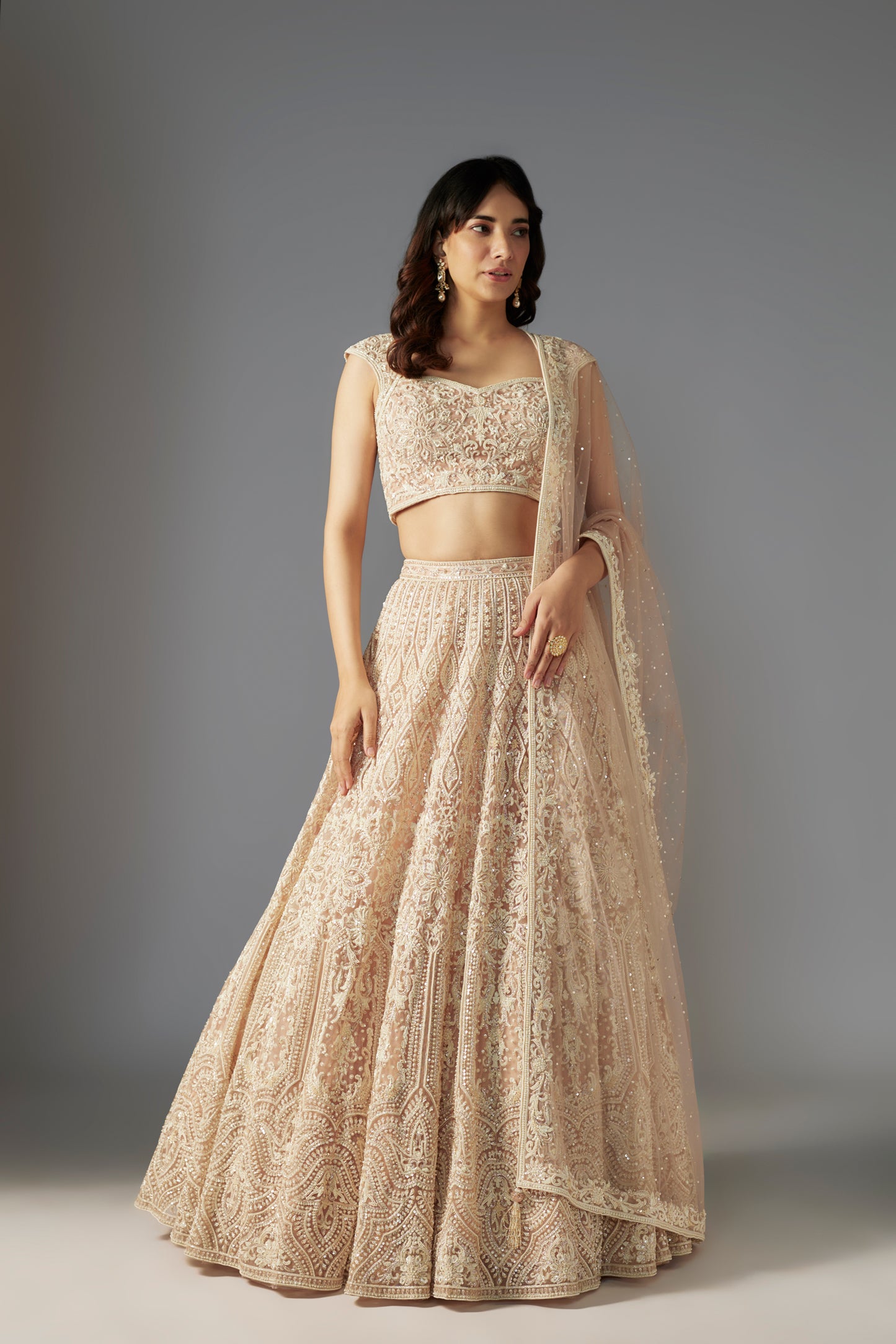 NUDE LEHENGA SET