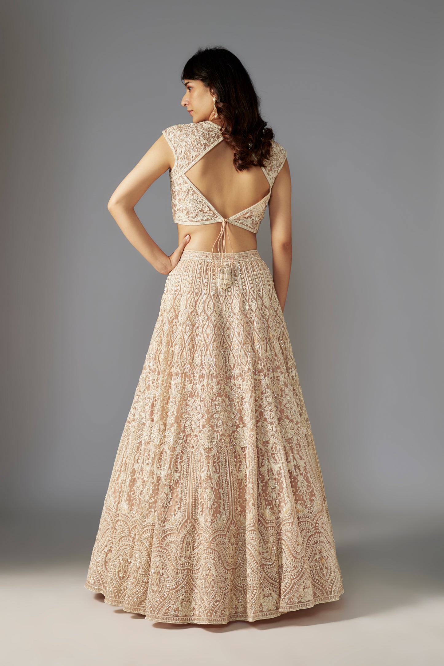 NUDE LEHENGA SET