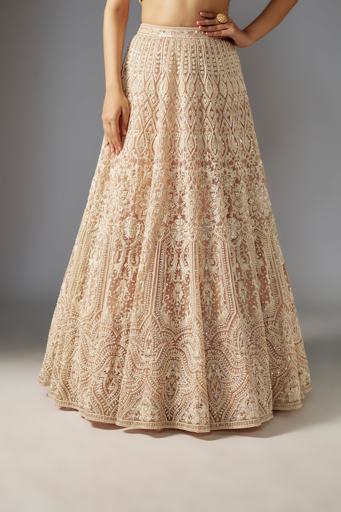 NUDE LEHENGA SET