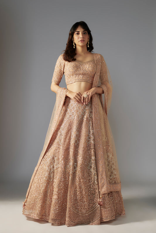 NUDE LEHENGA SET