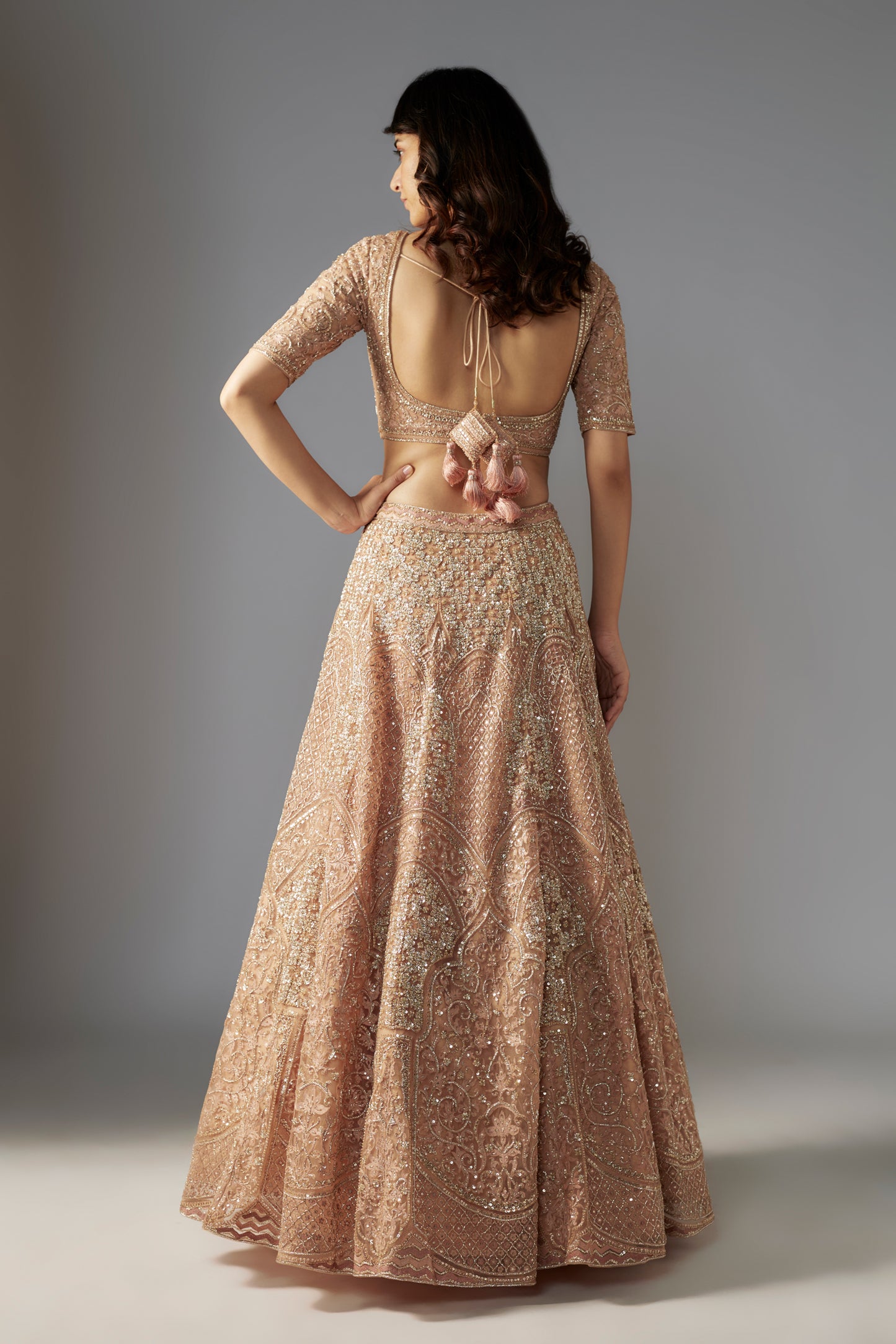 NUDE LEHENGA SET