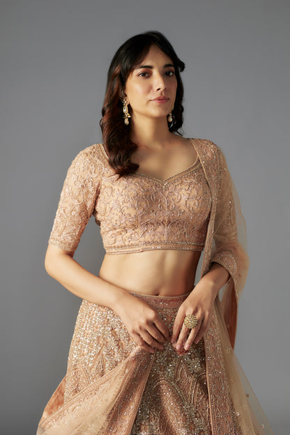 NUDE LEHENGA SET