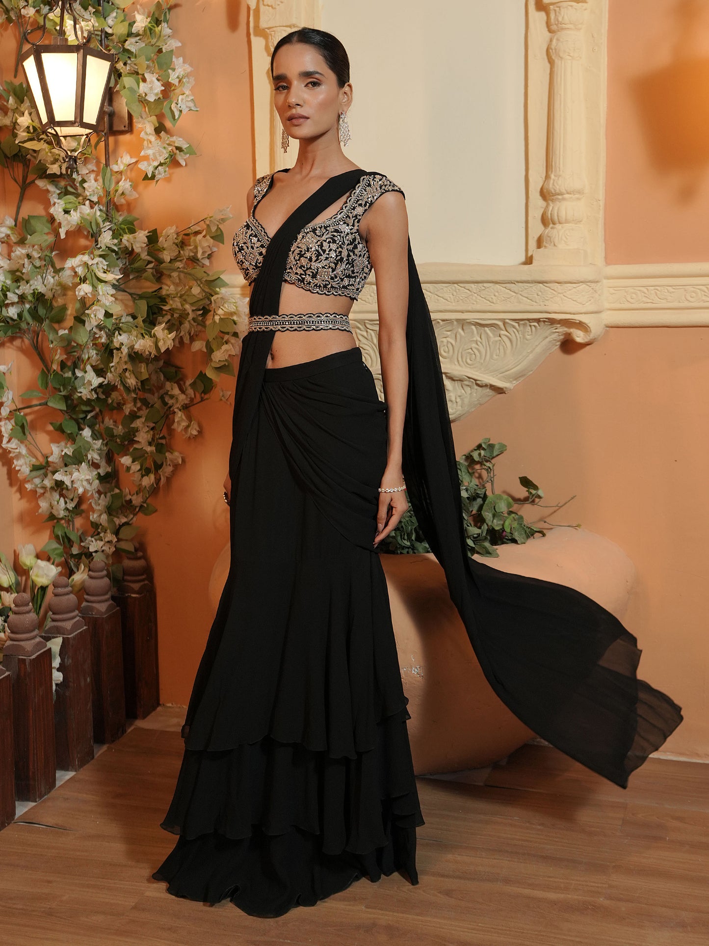 BLACK DRAPE SAREE