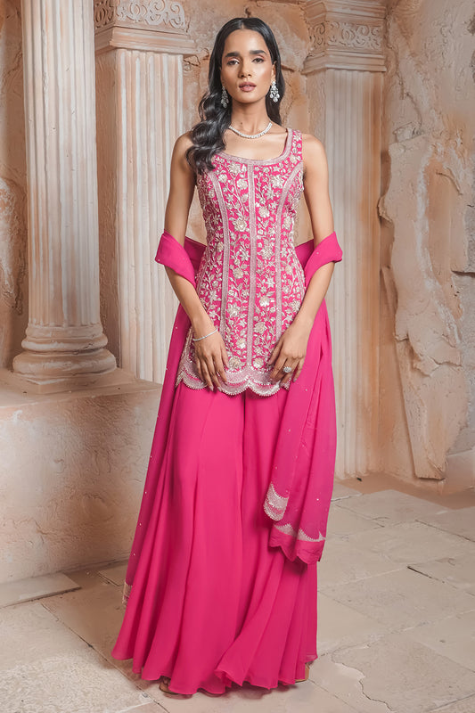 FUCHSIA PINK  KURTI SET