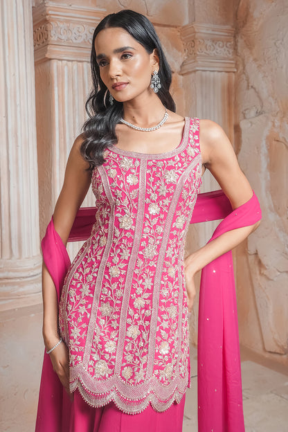 FUCHSIA PINK  KURTI SET