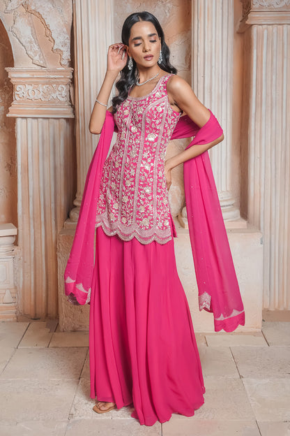 FUCHSIA PINK  KURTI SET