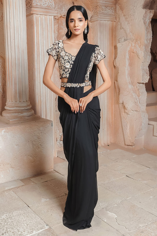 BLACK DRAPE SAREE
