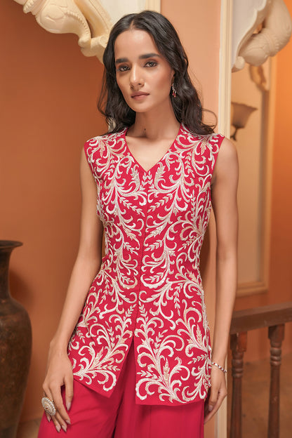 CHERRY RED JACKET SET