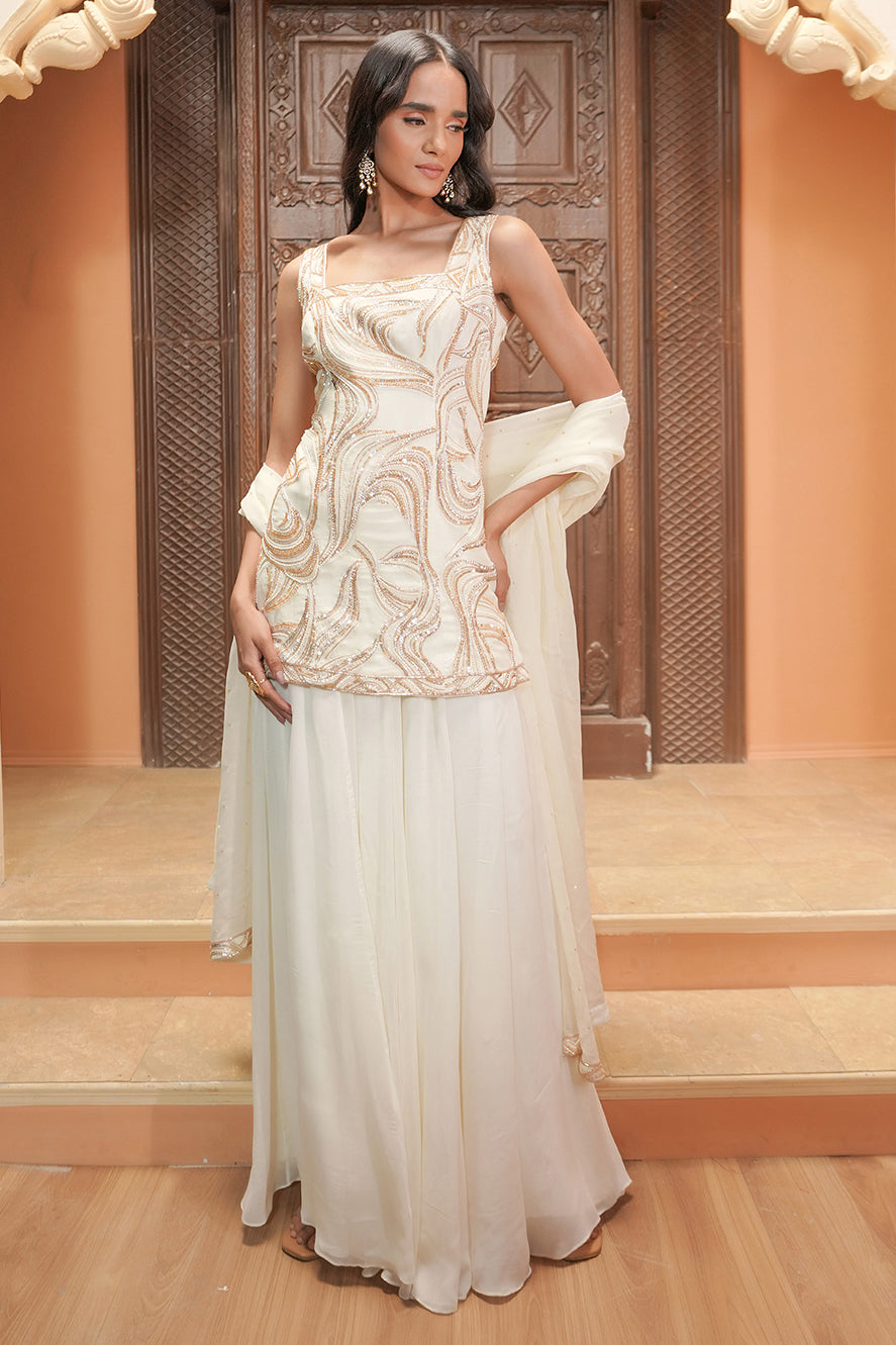 IVORY KURTI SET