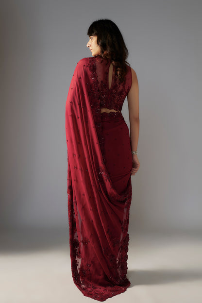 MAROON SAREE