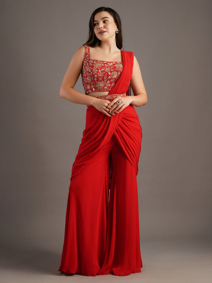 RED SHARARA SET