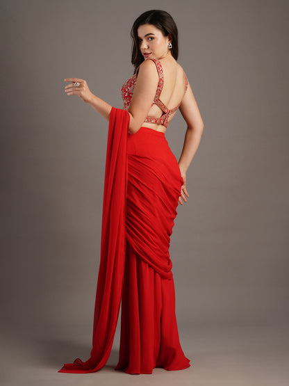 RED SHARARA SET