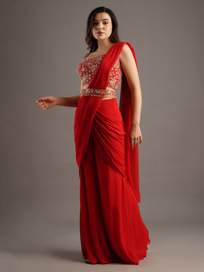 RED SHARARA SET