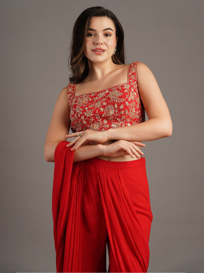 RED SHARARA SET