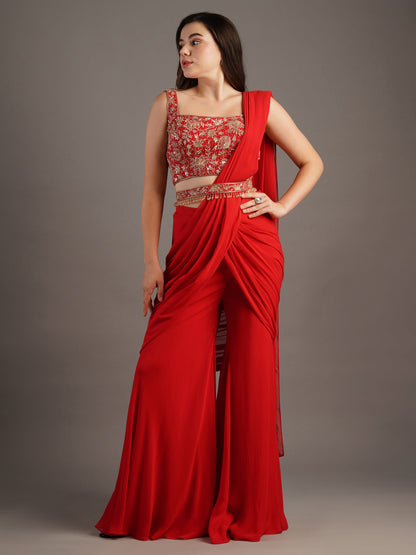 RED SHARARA SET
