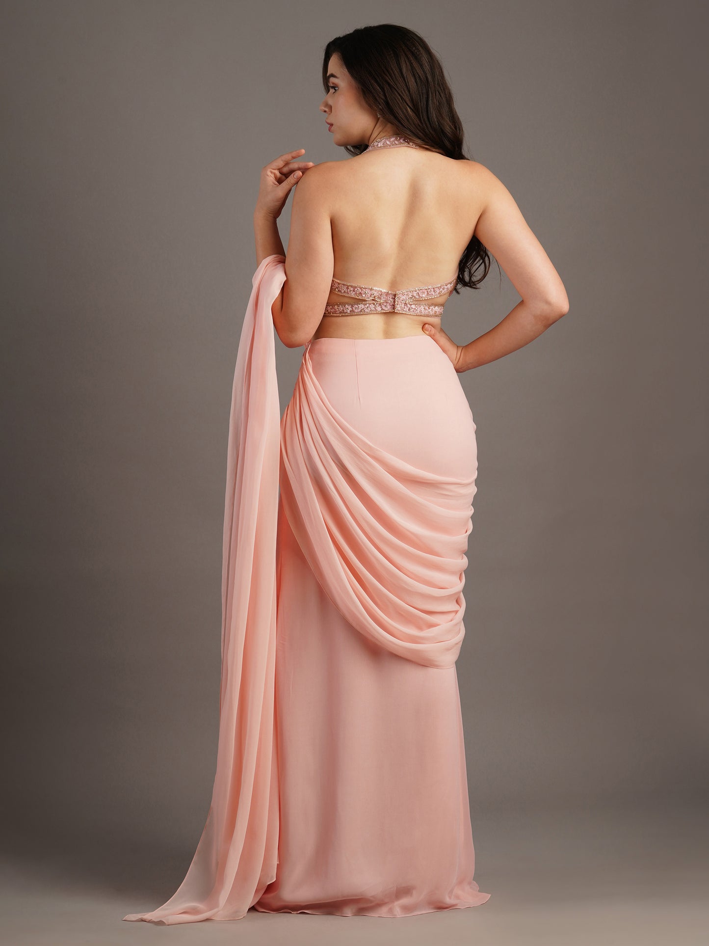 PINK DRAPED SAREE